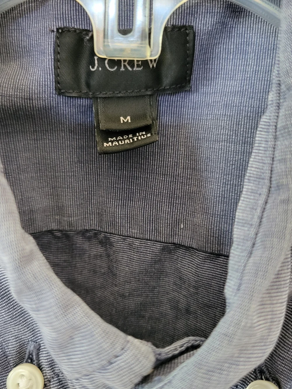J.Crew Men's Long Sleeve Button Down Shirt - Blue Crosshatch, Size Medium M